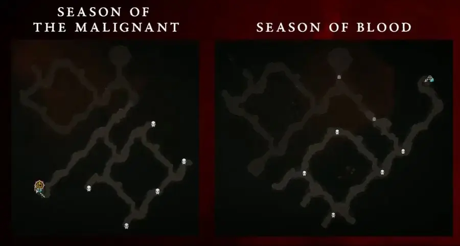 디아블로4 시즌2 피의 시즌 업데이트로 개편된 던전 구조