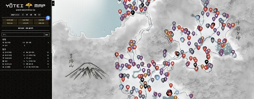 고스트 오브 요테이 지도 사이트 Map Genie